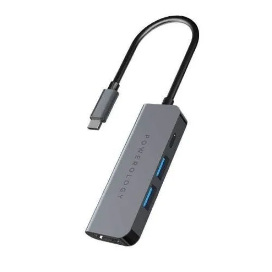 Adapter 4 In 1 Usb-C Hub With Hdmi & Usb 3.0 Powerology